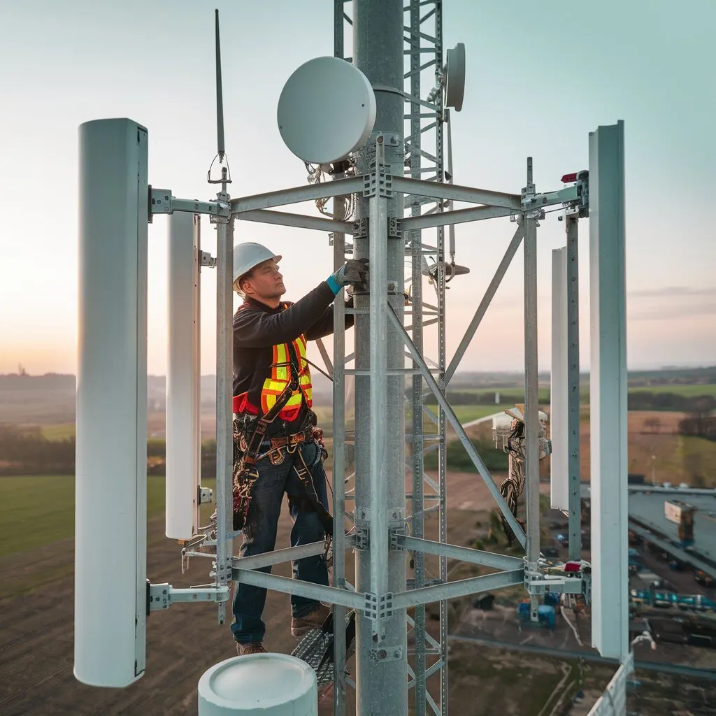 Torre de telecomunicaciones en entorno rural